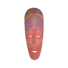 Wood Red Dots Paint Aboriginal Mask 50 cm