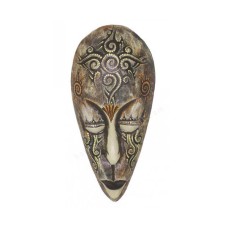 Wood Grey Dots Paint Aboriginal Mask 50 cm