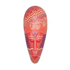 Wood Red Purple Dots Aboriginal Mask 50 cm