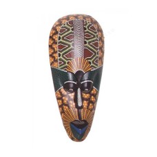 Wood Brown Orange Aboriginal Mask 50 cm