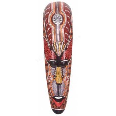 Wood Red White Aboriginal Mask 100 cm