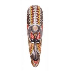 Wood Orange Grey Aboriginal Mask 100 cm