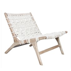 Teak Macrame Occasional Chair