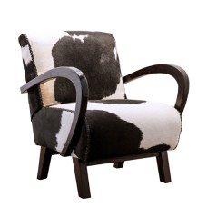 Black White Cowhide Accent Relax Chair