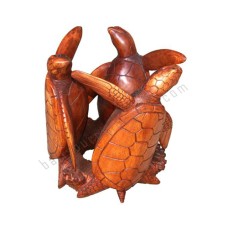 Wood Three Turtles Table 50 cm