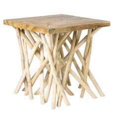 Teak Square Accent End Table