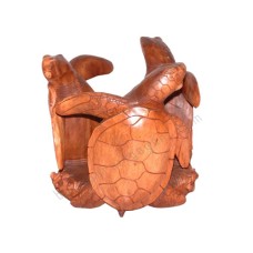 Wood Table Three Sea Turtles 40 cm