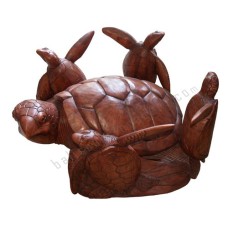 Wood Table Turtle Family 40 cm