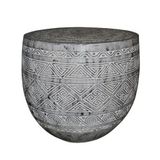 Palm Accent End Table Black White