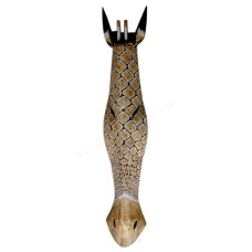 Wood Brown White Giraffe Mask 100 cm