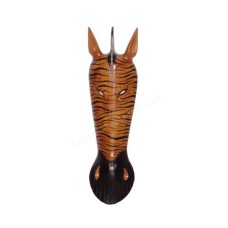 Wood Black Brown Zebra Mask 50 cm