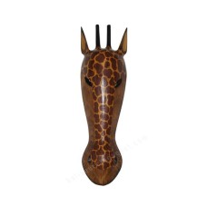 Wood Brown Giraffe Mask 50 cm