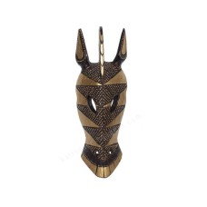 Wood Black Gold Zebra Mask 25 cm