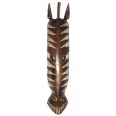 Wood Brown White Zebra Mask 100 cm