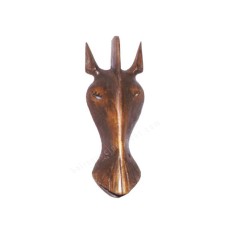 Wood Antique Brown Zebra Mask 25 cm