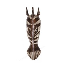 Wood Brown White Zebra Mask 45 cm