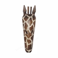 Wood Brown White Giraffe Mask 45 cm