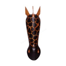 Wood Black Brown Giraffe Mask 50 cm