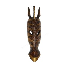 Wood Brown Gold Zebra Mask 50 cm