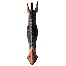 Wood Black Brown Giraffe Mask 100 cm