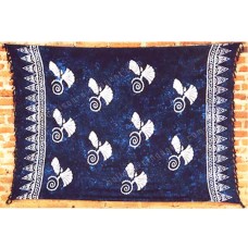 Batik Sarong Blue White Sea Shells