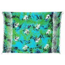 Batik Sarong Rainbow Green White Dolphins