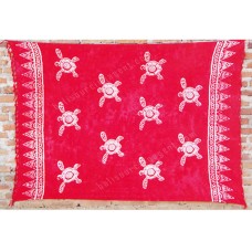 Batik Sarong Red White Turtles