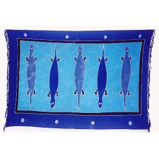 Batik Sarong Painted Blue Geckos