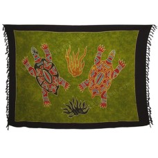 Batik Sarong Painted Green Turtles