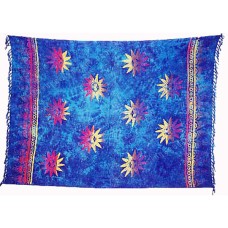 Batik Sarong Blue Yellow Purple Big Suns