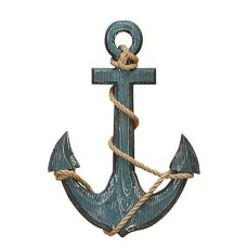 Wood Anchor Nautical Grey Wash 45 cm