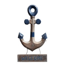 Wood Anchor Welcome Sign Nautical 55 cm