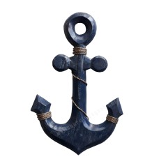 Wood Anchor Nautical Blue Wash 45 cm