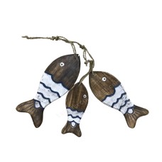 Wood Bunches Fish Brown White Blue 35 cm