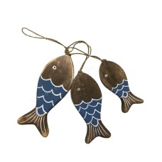 Wood Bunches Fish Brown Blue White 35 cm