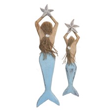 Wood Pair Dancing Mermaids Wall Hanging 