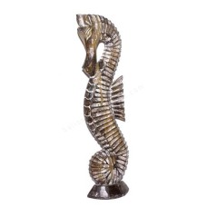 Wood Sea Horse White Wash 70 cm