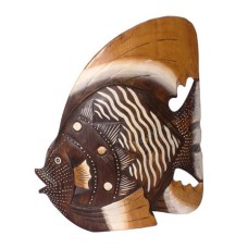 Wood Angel Fish Antique Brown 30 cm