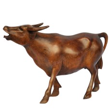 Wood Balinese Buffalo Sculpture