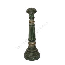 Wood Candle Holder Antique Green 30 cm