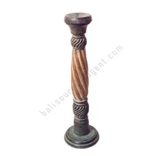 Wood Candle Holder Brown Black 60 cm