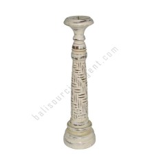 Wood Candle Holder White Wash 50 cm