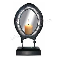 Iron Candle Holder With Mirror 52 cm