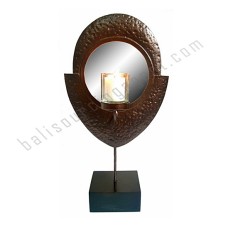 Iron Candle Holder With Mirror 41 cm