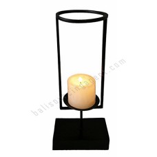 Iron Black Candle Holder Tubular 35 cm