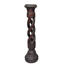 Wood Candle Holder Brown 80 cm