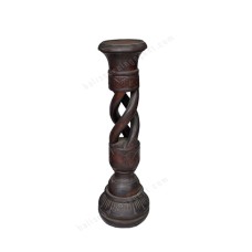 Wood Candle Holder Brown 60 cm