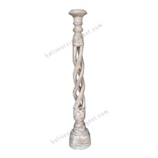 Wood Candle Stick White Washed 100 cm