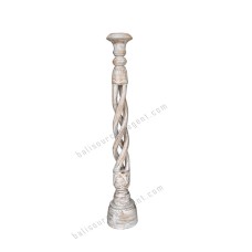 Wood Candle Stick White Washed 80 cm