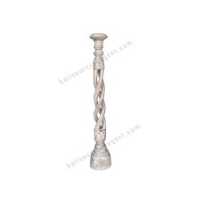 Wood Candle Stick White Washed 60 cm